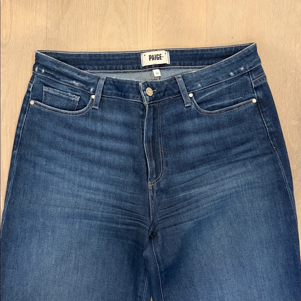 PAIGE Genevieve Dark Blue Flare Jeans,like New, sz 32 - Picture 12 of 14